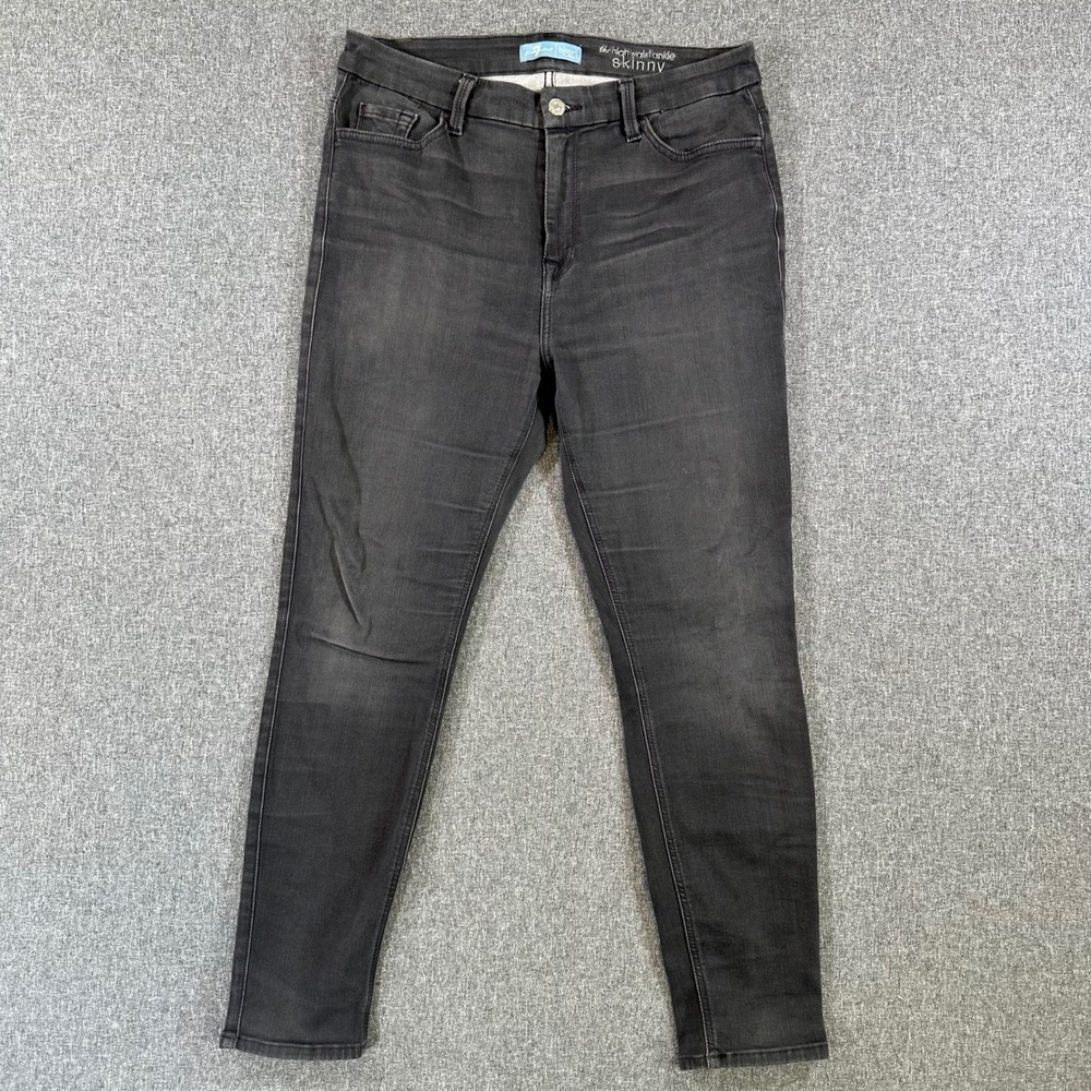 7 For All Mankind Jeans Womens 31 High Waist Ankle Skinny Black b(air) Denim